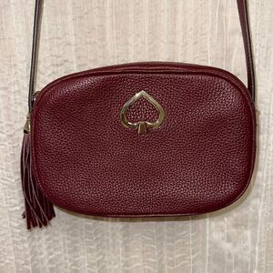 kate spade Kourtney Cherrywood Burgundy Genuine Leather Crossbody Camera Bag